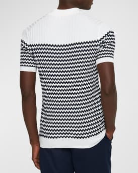 Men's Canet Textured Stripe Organic Cotton Polo Shirt