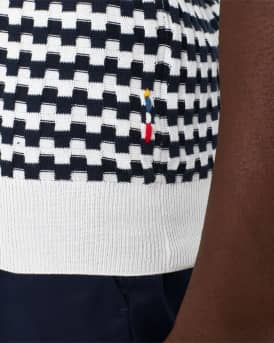 Men's Canet Textured Stripe Organic Cotton Polo Shirt