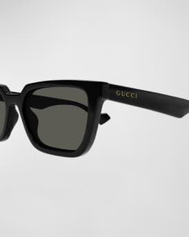 Men's Rectangle Plastic Sunglasses with Logo Detail