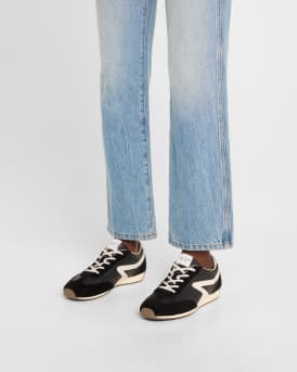 Retro Slim Mixed Leather Sneakers