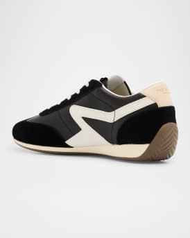 Retro Slim Mixed Leather Sneakers