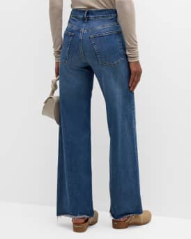 Le Slim Palazzo Raw Fray Jeans