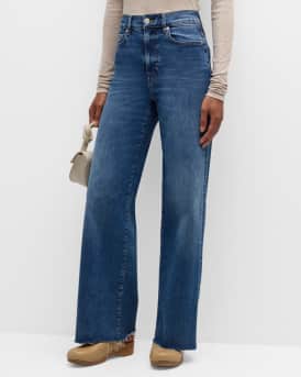 Le Slim Palazzo Raw Fray Jeans