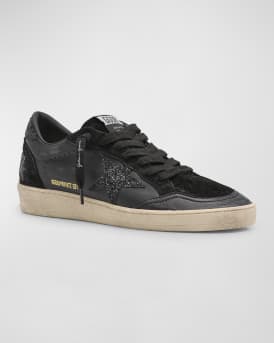 Ball Star Glitter Leather Low-Top Sneakers