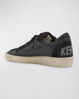 Ball Star Glitter Leather Low-Top Sneakers