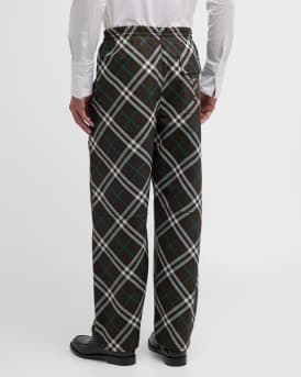 Men's IP Check Elastic-Waist Pants