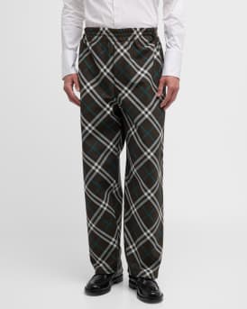 Men's IP Check Elastic-Waist Pants