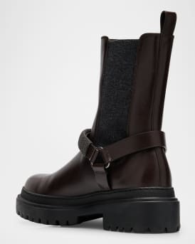 Monili Moto Lug Sole Ankle Boots
