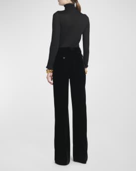 Turtleneck Long-Sleeve Fine Cashmere-Silk Top