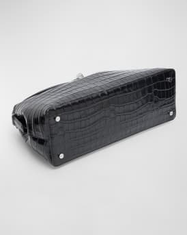 T-Lock Croc-Embossed Top-Handle Bag