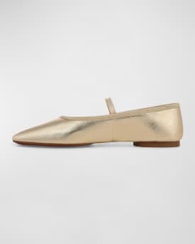Metallic Mary Jane Ballerina Flats