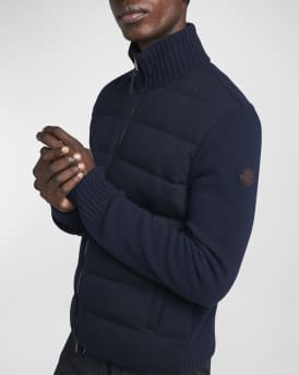 Men's Wool-Cashmere Padded Cardigan