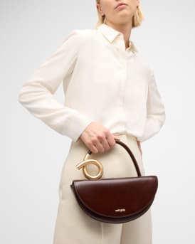 Azariah Leather Coil Top-Handle Bag