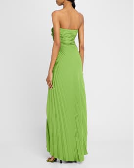 Bianca Pleated Strapless Gown