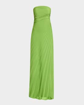 Bianca Pleated Strapless Gown