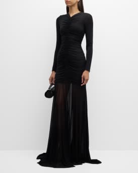 Fawn Ruched Column Gown