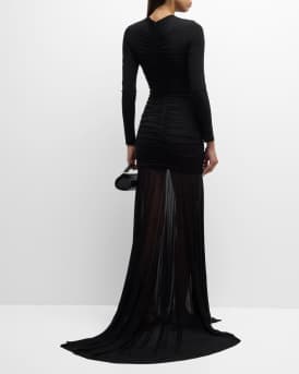 Fawn Ruched Column Gown