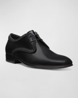 Men's Alastar Fabric-Trim Leather Derby Shoes