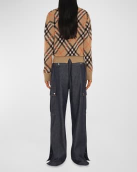 Check Long-Sleeve Crewneck Sweater