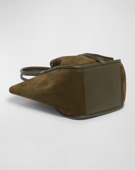 Large Drawstring Suede Tote Bag