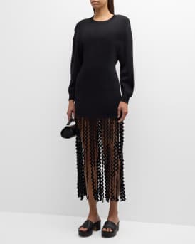 Wallis Fringe Knit Midi Dress