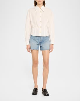 The Skipper Short N' Long Fray Denim Shorts