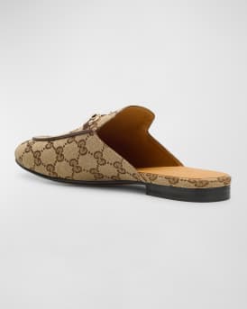 Princetown GG Canvas Bit Loafer Mules
