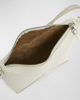Puzzle Fold Leather Pouch Shoulder Bag