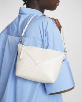 Puzzle Fold Leather Pouch Shoulder Bag
