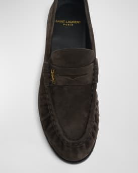 Suede YSL Penny Loafers