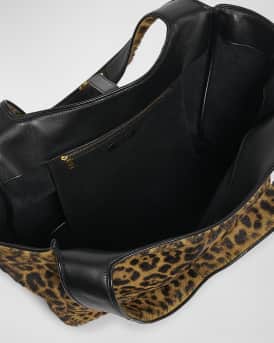 Bea YSL Leopard-Print Tote Bag in Calf Hair and Leather