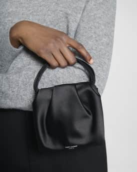Pochon Mini Top-Handle Bag in Satin Silk 
