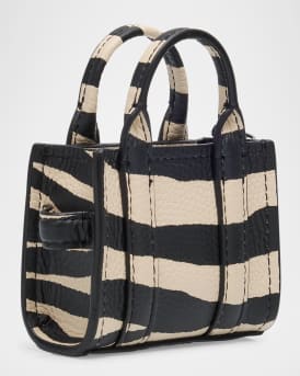 The Zebra Leather Nano Tote Charm