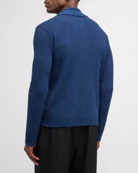 Men's Ribbed Boucle Polo Shirt