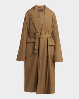 Loro Piana Dwight Japanese Silk Wrap Coat | Neiman Marcus