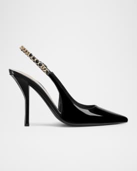 Signoria Patent Chain Slingback Pumps