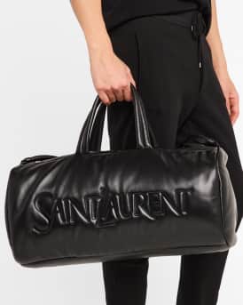 Men's Leather Logo Duffel Bag