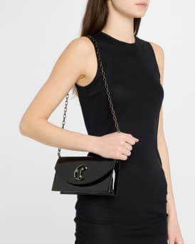 Loubi54 Flap Patent Leather Clutch Bag