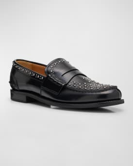 Pembrey Studded Leather Penny Loafers