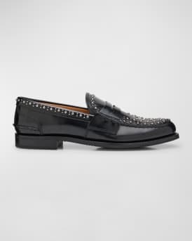 Pembrey Studded Leather Penny Loafers