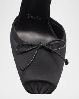 Cassia Silk Ankle-Tie Red Sole Pumps