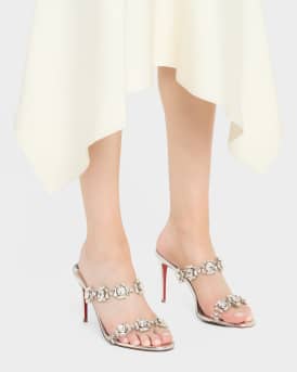 Just Jewel Clear Red Sole Slide Sandals