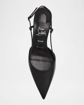 Condoroline Leather Red Sole Slingback Pumps