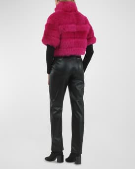 Reversible Merinillo Lamb Shearling Bolero Jacket With Cropped Sleeves