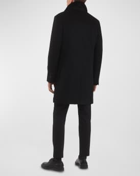 Men's Loro Piana Cashmere Short Coat with Detachable Lamb Shearling Collar