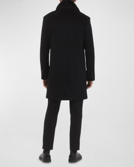 Men's Loro Piana Cashmere Short Coat with Detachable Lamb Shearling Collar