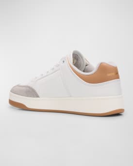 Mixed Leather Low-Top Sneakers