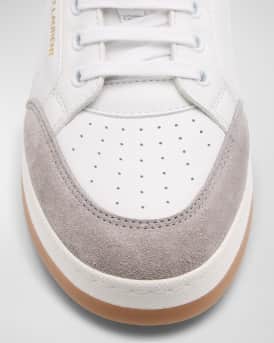 Mixed Leather Low-Top Sneakers