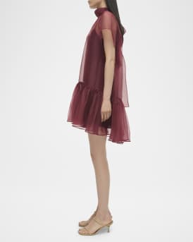 Beaux Sheer Tiered Mini Dress