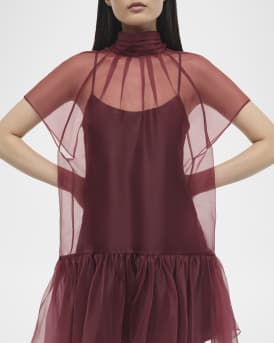 Beaux Sheer Tiered Mini Dress